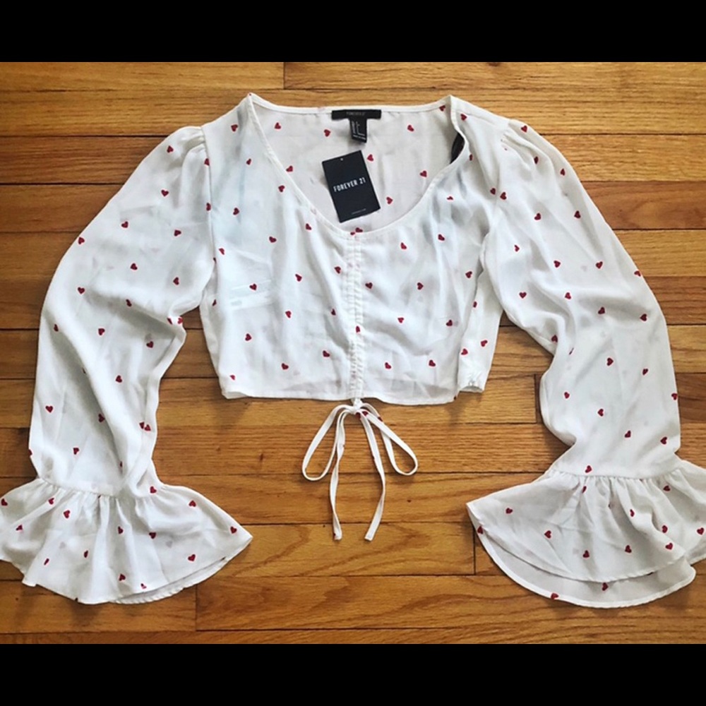 Bell sleeve heart blouse